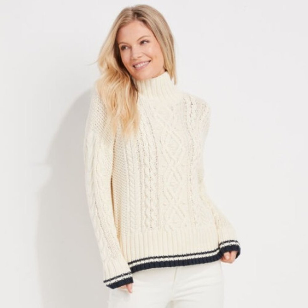 Vineyard Vines Tipped Island Mockneck Sweater Size S